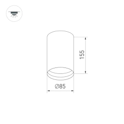 Светильник накладной SP-POLO-R85-1-15W Day White 40deg (Black, Black Ring) (Arlight, IP20 Металл, 3 года) 022950