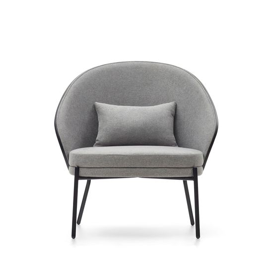 Кресло Eamy светло-серое из шпона ясеня с черной отделкой Испания Lа Forma