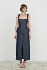 Платье-корсет макси из джинсы