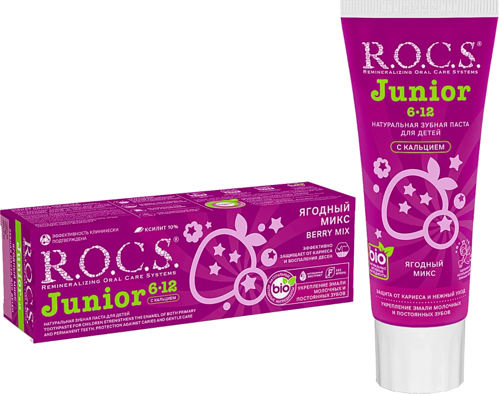 Зубная паста R.O.C.S. Junior 6-12 лет ягодный микс 74г