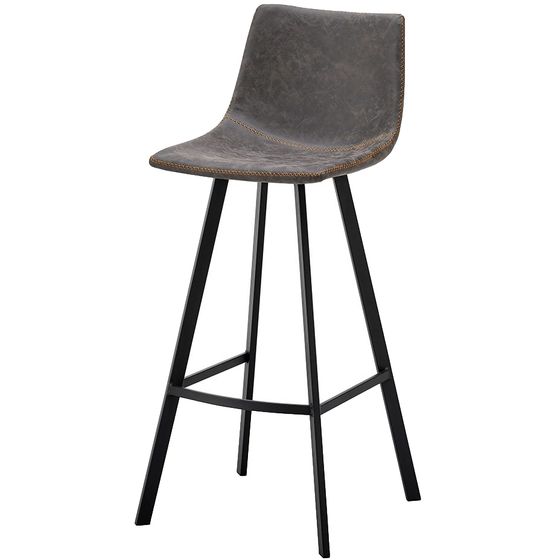 Барный стул Netro 76 см, серый на черных металлических ножках | Купить в Hallberg.ru