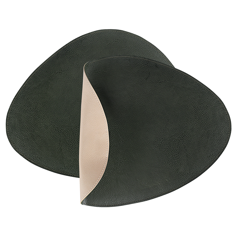 Набор из 2-х двухсторонних сервировочных салфеток drop, 33х41 см, зеленый/бежевый