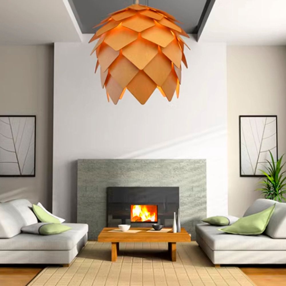 Подвесной светильник Crimea Pine Cone natural wood D20