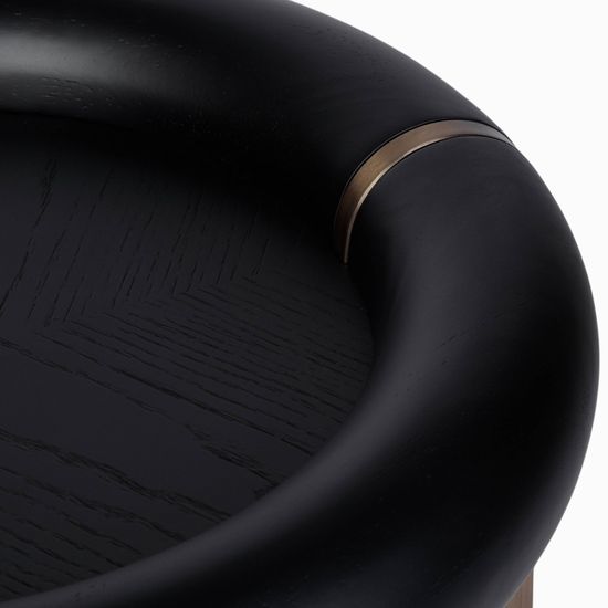 Кофейный стол Luca диаметр 60 сталь нержавеющая, шпон дуба