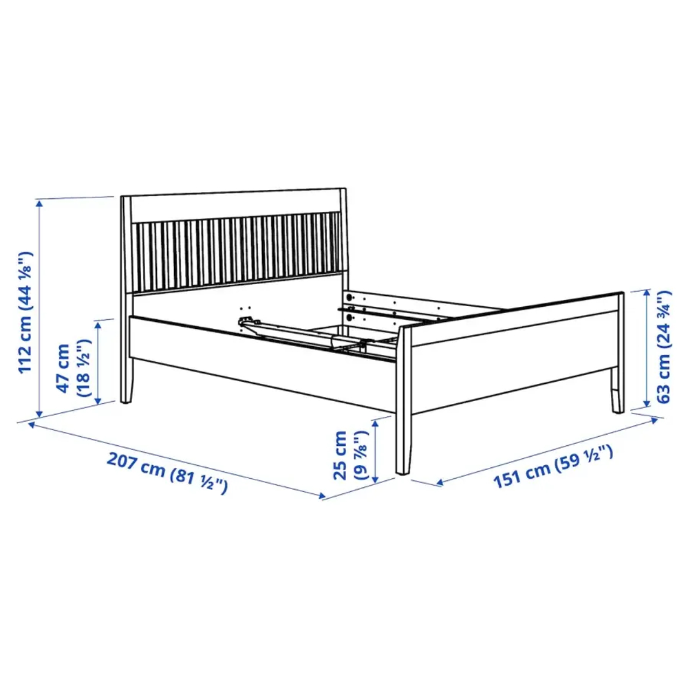 Каркас кровати - IKEA IDANÄS/IDANAS, 200х140 см, темно-коричневый, ИДАНЭС ИКЕА