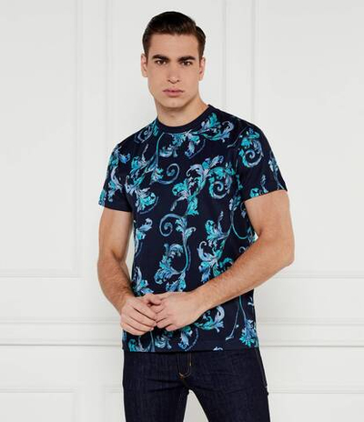 Футболка Versace Jeans Couture - темно-синий(78GAH6S0JS458)