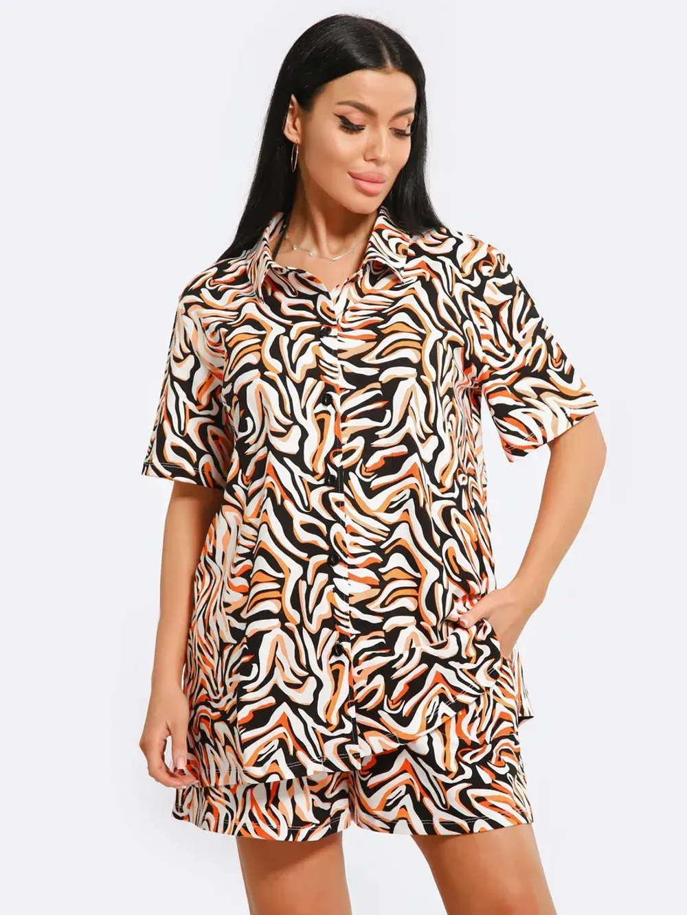 Комплект хлопок рубашка с шортами