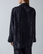 Рубашка двубортная с кантом из вискозы Гуччи цветы черный