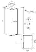 Душевое ограждение Grossman Pragma 100.K33.03.100.21.00-200.K33.03.80.21.00 (100х80х195) распашная,черный матовый,стекло прозрачное,2 места