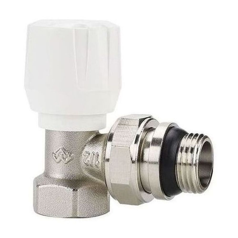 Ручной радиаторный клапан, серия VM100, угловой, с самоуплотняющимся полусгоном 1/2"