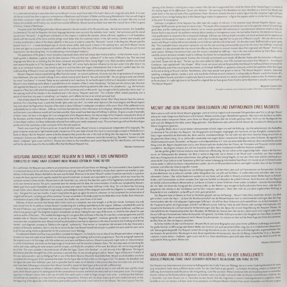 Nikolaus Harnoncourt / Mozart: Requiem (2LP)