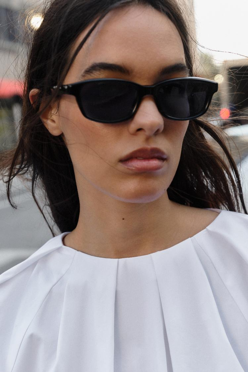 ZARA РУБАШКА ИЗ ПОПЛИНА С РУКАВАМИ-БУФАМИ, БЕЛЫЙ