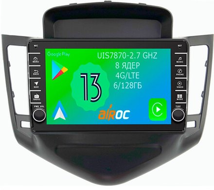 Магнитола для Chevrolet Cruze 2009-2012 - Airoc AB-1308 (кнопки и крутилки), Android 13, TS20, 6/128Гб, SIM-слот, CarPlay