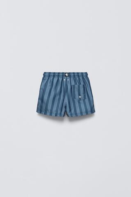ZARA ПЛАВКИ В ПОЛОСКУ, СИНИЙ