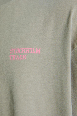 ZARA ФУТБОЛКА С КОНТРАСТНОЙ НАДПИСЬЮ, СВЕТЛО-СЕРЫЙ