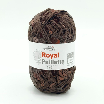 Королевские пайетки/Добавочная нить хлопок с пайетками 3/6 мм, 25 гр, 65 м, шоколад