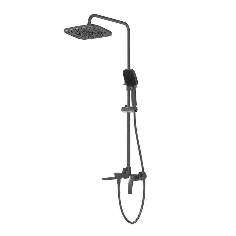 Душевая стойка Grossman Mercury 500.K35.10.420 с верхним душем,ручной лейкой и смесителем,графит сатиновый,1 место