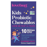 LoveBug Probiotics, пробиотики для детей, от 4 лет, с ягодным вкусом,10 млрд КОЕ, 30 жевательных таблеток