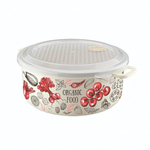 Ёмкость для холодильника и микроволновой печи с декором 2л (бежевый)