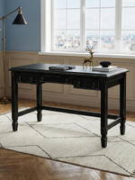 Стол письменный, 140х65х84, Джоли, компьютерный, с ящиками, массив березы, черный, MAKOSA