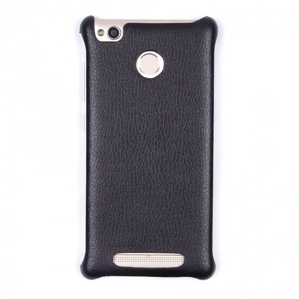 Накладка из экокожи для Xiaomi Redmi 3, 007106 Черный