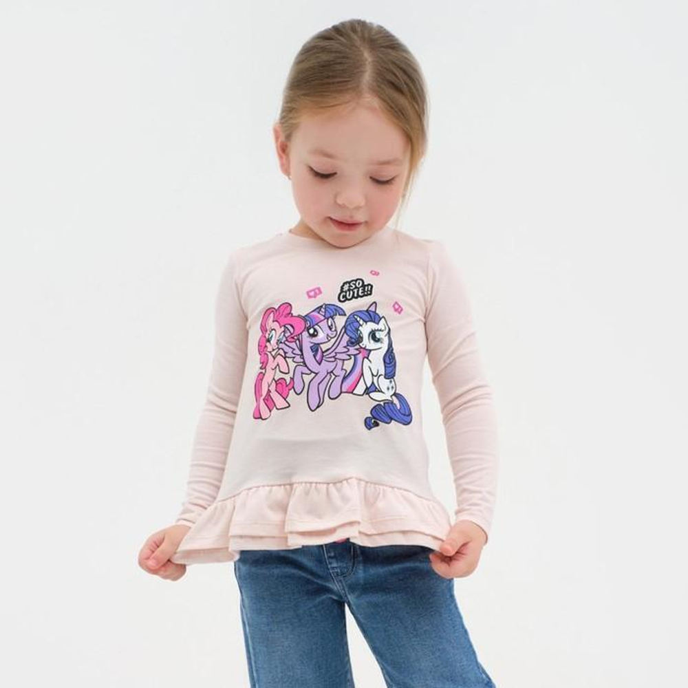 Лонгслив для девочек "So cute" р.122-128 7453107 (My Little Pony)