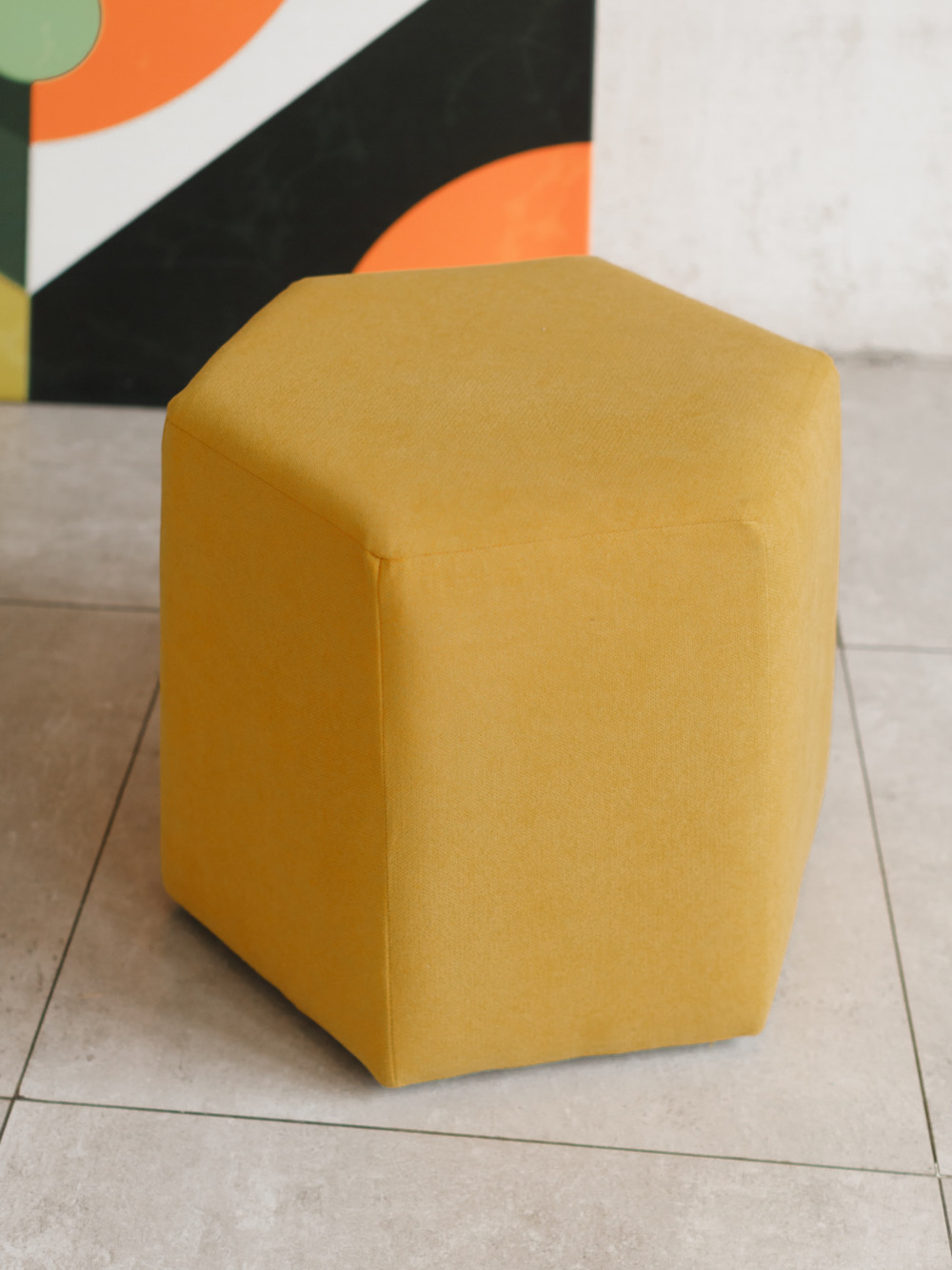 Пуф Сота Велюр Желтый
