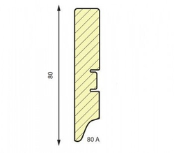 Плинтус МДФ Aberhof Art 801 под покраску 16x80х2400 мм
