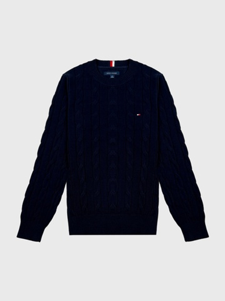 Свитер Tommy Hilfiger Flag Logo Cable Knit Desert Sky