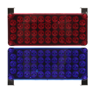 Мигалка-планка-стробоскоп Красно-Синяя 12-24V 84LED 1режим (175*70*10) (STROB-18H-RB) в реш радиатор