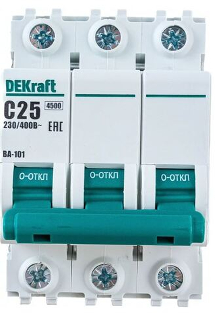 Автоматический выключатель DEKraft ВА101-3P-025A-C 11080DEK