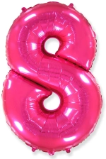 Цифра «8» малиновая с гелием в магазине «Склад Шаров»
