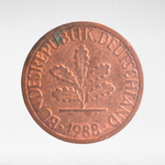 Germany, 1 Pfennig, 1988, (Karlsruhe Mint - "G"), VF