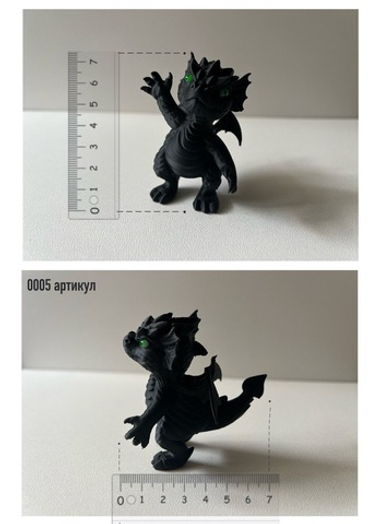 Дракон "приветик" маленький черный 7 см