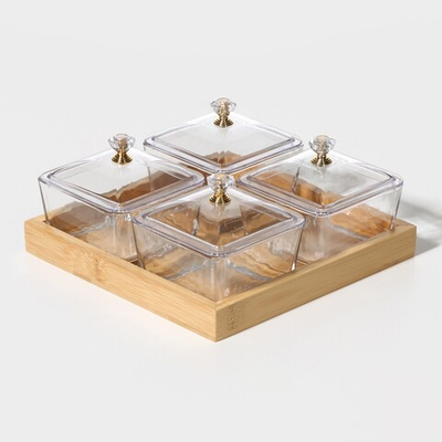 Менажница на подставке 19,5х19,5х7 см