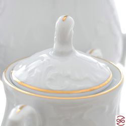 Кофейный сервиз Repast Rococo с золот.полос.(15 предметов на 6 персон)