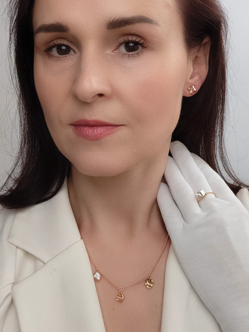 Колье Миражи с кристаллами Swarovski цвета шампань