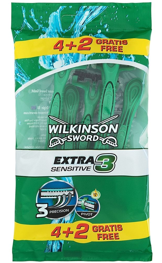 Wilkinson Sword одноразовые станки Extra-3 Sensitive 4+2 шт