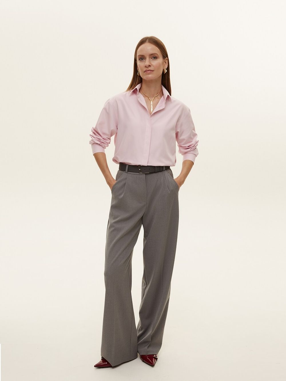 Рубашка Хельсинки розовая вискоза