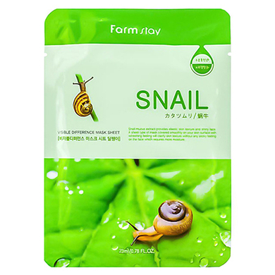 FarmStay Маска тканевая с муцином улитки - Visible diference mask sheet snail, 23мл