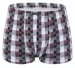 Мужские трусы-боксеры в клеточку (Размер: L) (Цвет: серый)