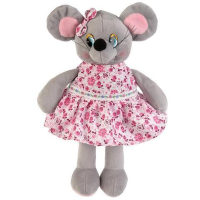 Игрушка мягкая Мышка платье в цветочек 16см без чипа в пакет (Мульти-Пульти)