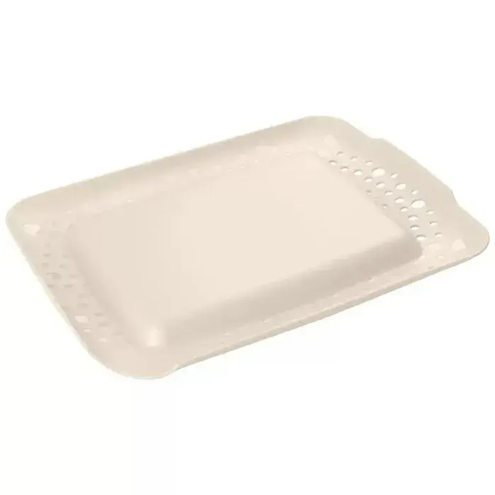 Доска разделочная Универсальная 3-в-1 (Сушилка, Поддон) 350*265*30 мм, Бежевый