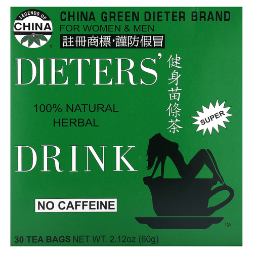Uncle Lee's Tea, Dieters', 100% натуральный травяной напиток, без кофеина, 30 чайных пакетиков, 60 г (2,12 унции)