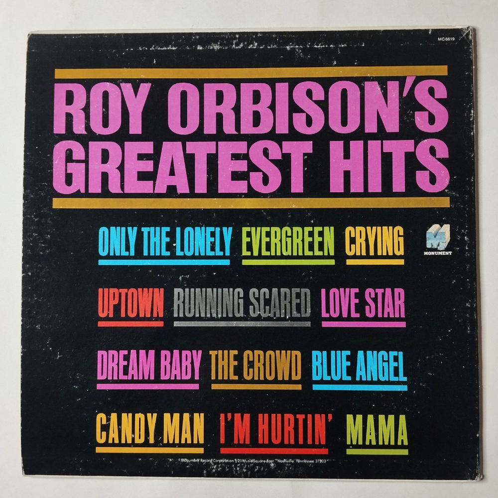 Винтажная виниловая пластинка LP Roy Orbison Greatest Hits (USA 1977)