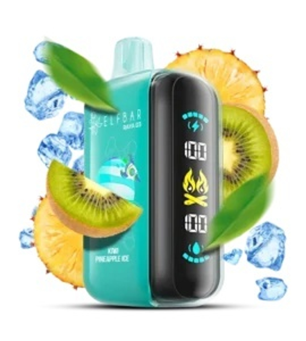 Elf bar Raya D3 Kiwi Pineapple Ice - киви-ананас-лёд 25000 затяжек 20мг Hard (2% Hard)