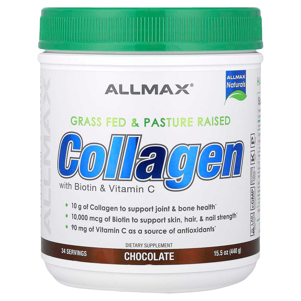 ALLMAX, коллаген с биотином и витамином C, шоколад, 440 г (15,5 унции)