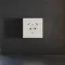 Накладка для розетки с заземлением и защитными шторками, с USB A+A, S70 (хлопок)