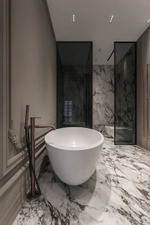 Смеситель для ванны Gessi 316, напольный, встраиваемый, с душевой лейкой, цвет Brass Brushed PVD
