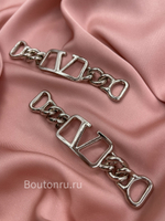 Декоративная цепочка ВЛНТ. серебристая  9,5 см